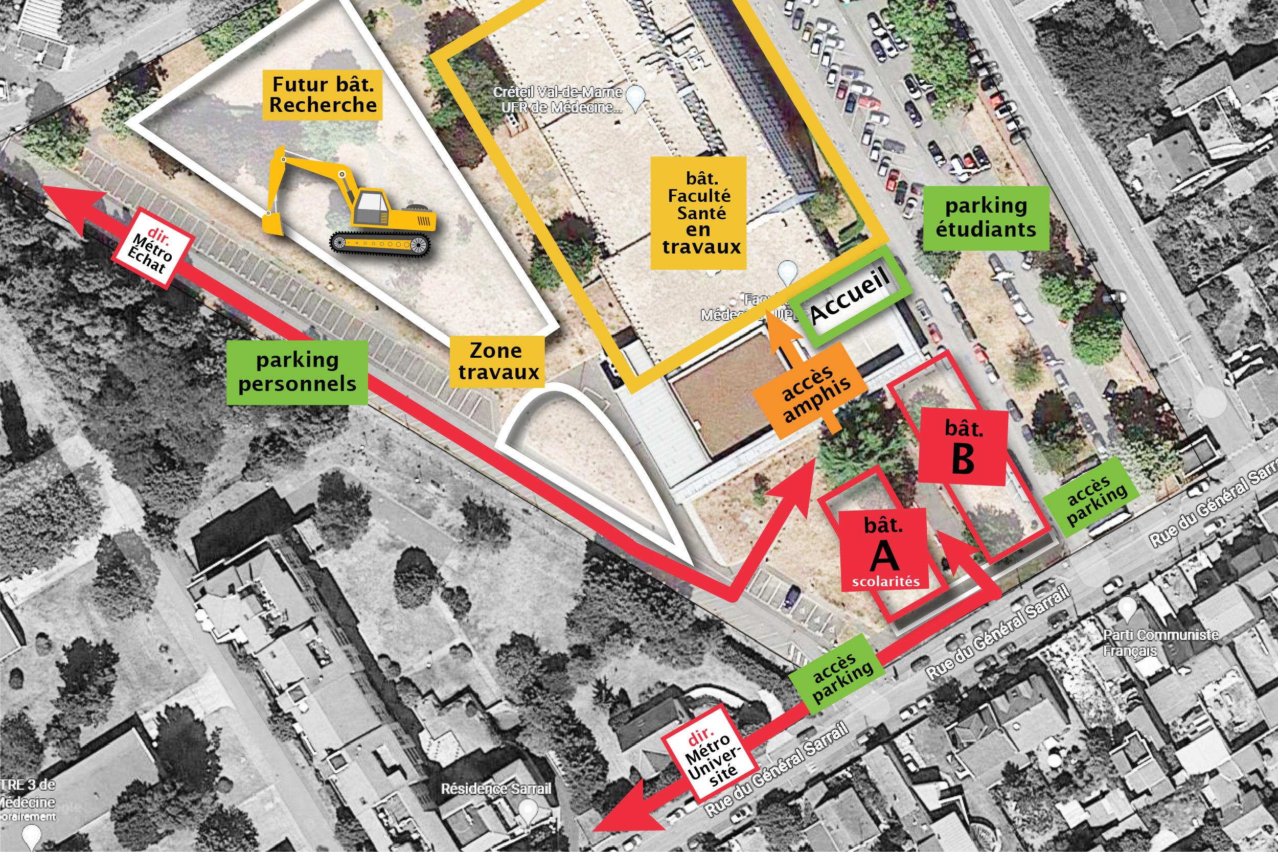 Les travaux du site de la Faculté